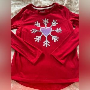 Girls Cat and Jack long sleeve sequin top size Large 10/12